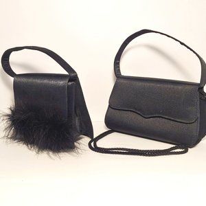 2 CONFETTI BY CUDLIE ACCESSORIES Small Black Polyester Satin Wristlet Purses